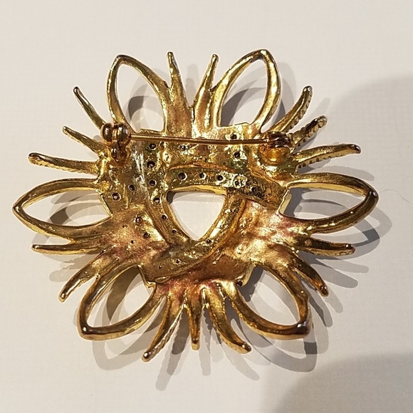 Vintage Goldtone Abstract Brooch Pin - Picture 3 of 3